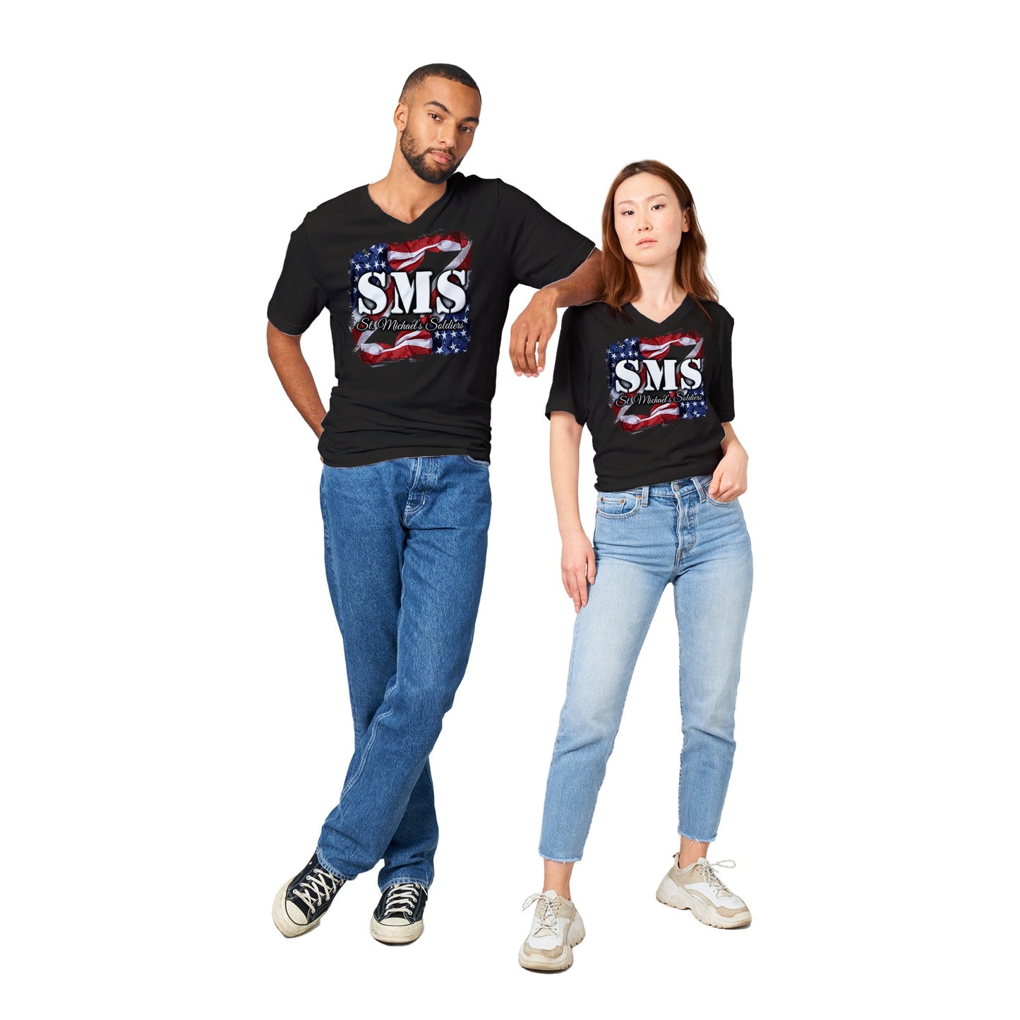 SMS (Flag1) - Premium Unisex V-Neck T-shirt