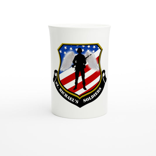 SMS White 10oz Porcelain Slim Mug