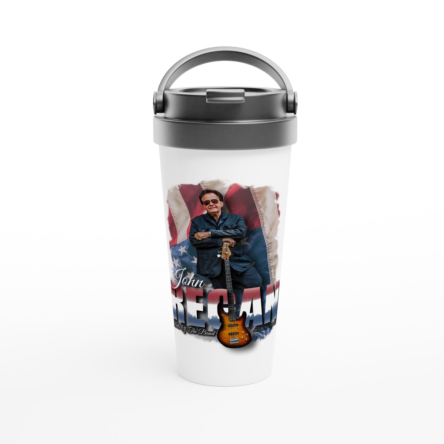 John Regan (America) White 15oz Stainless Steel Travel Mug