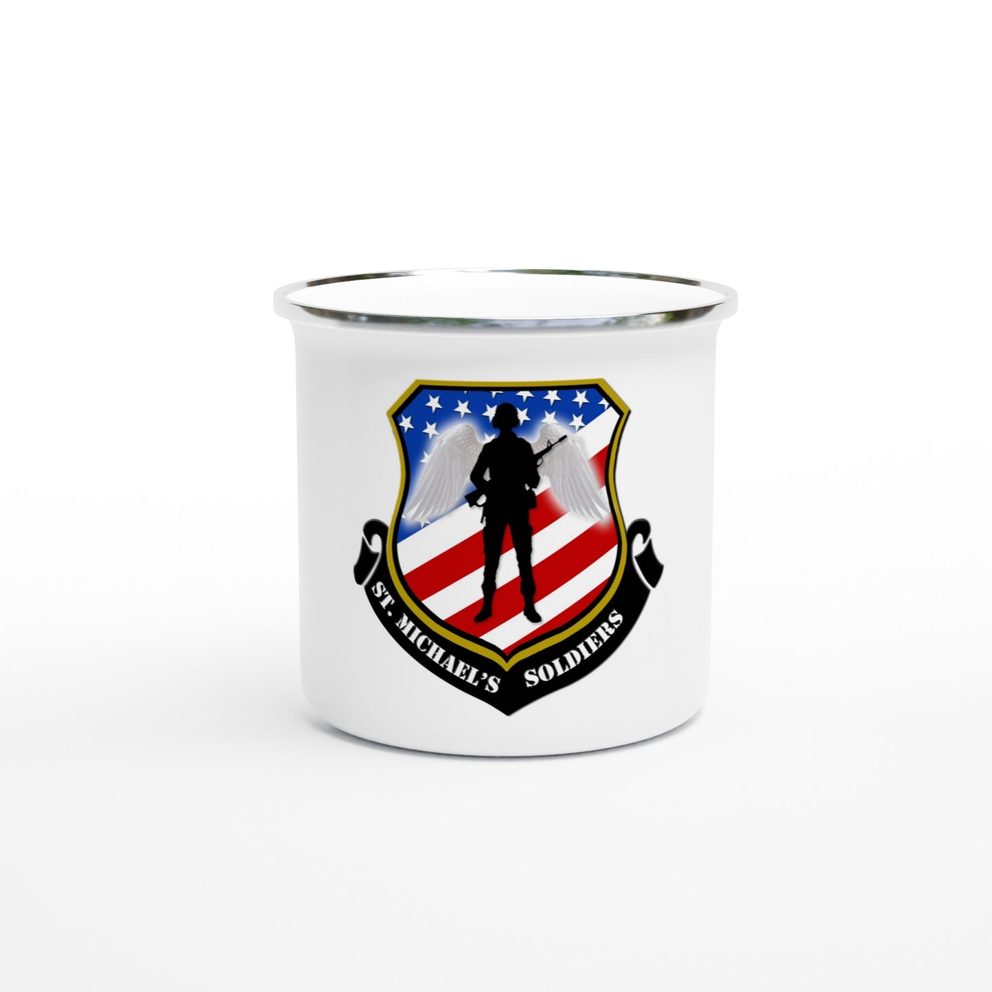 SMS White 12oz Enamel Mug