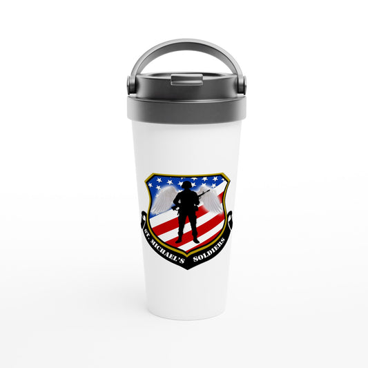 SMS White 15oz Stainless Steel Travel Mug