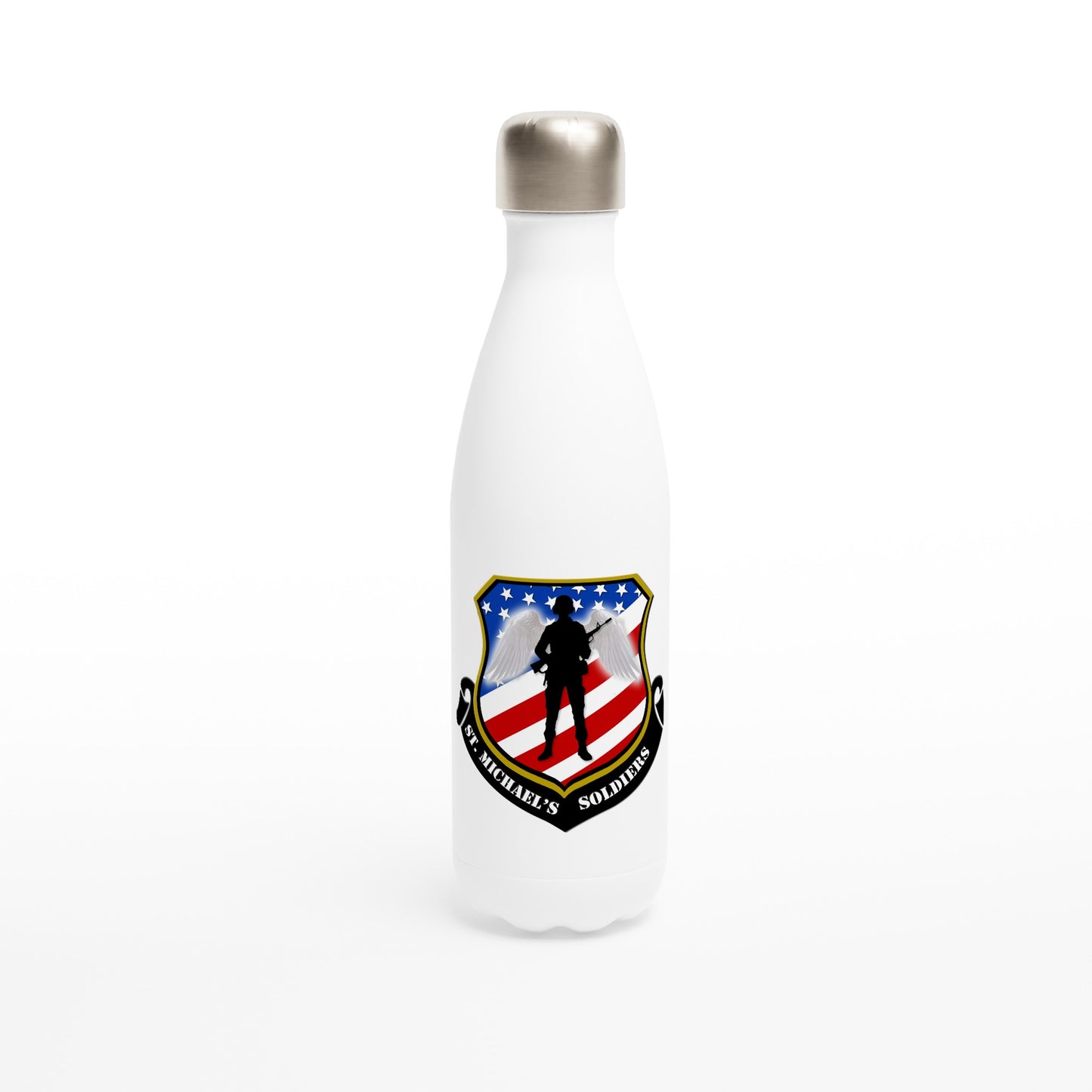 SMS White 17oz Stainless Steel Water Bottle