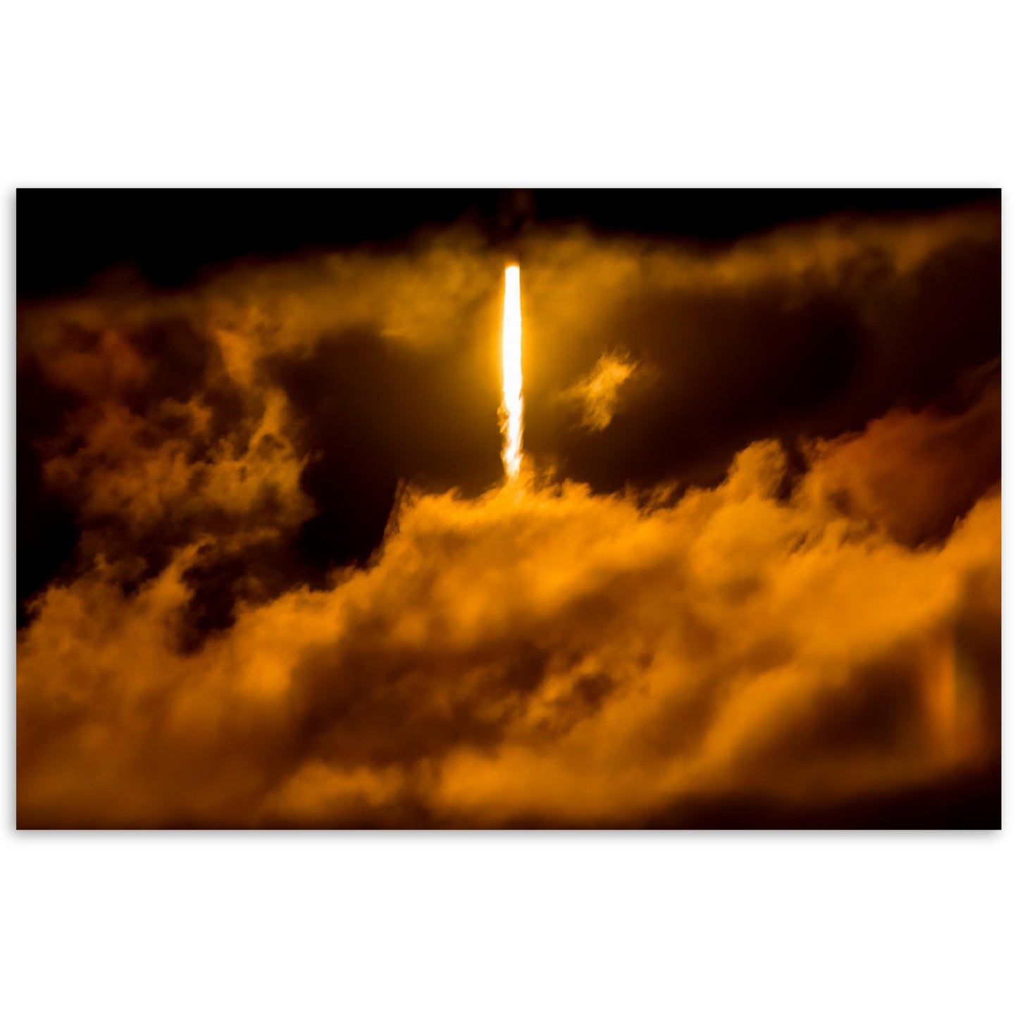 Falcon 9 Liftoff Into The Heavens (In Honor Of John Regan) - Premium Semi-Glossy Paper Poster