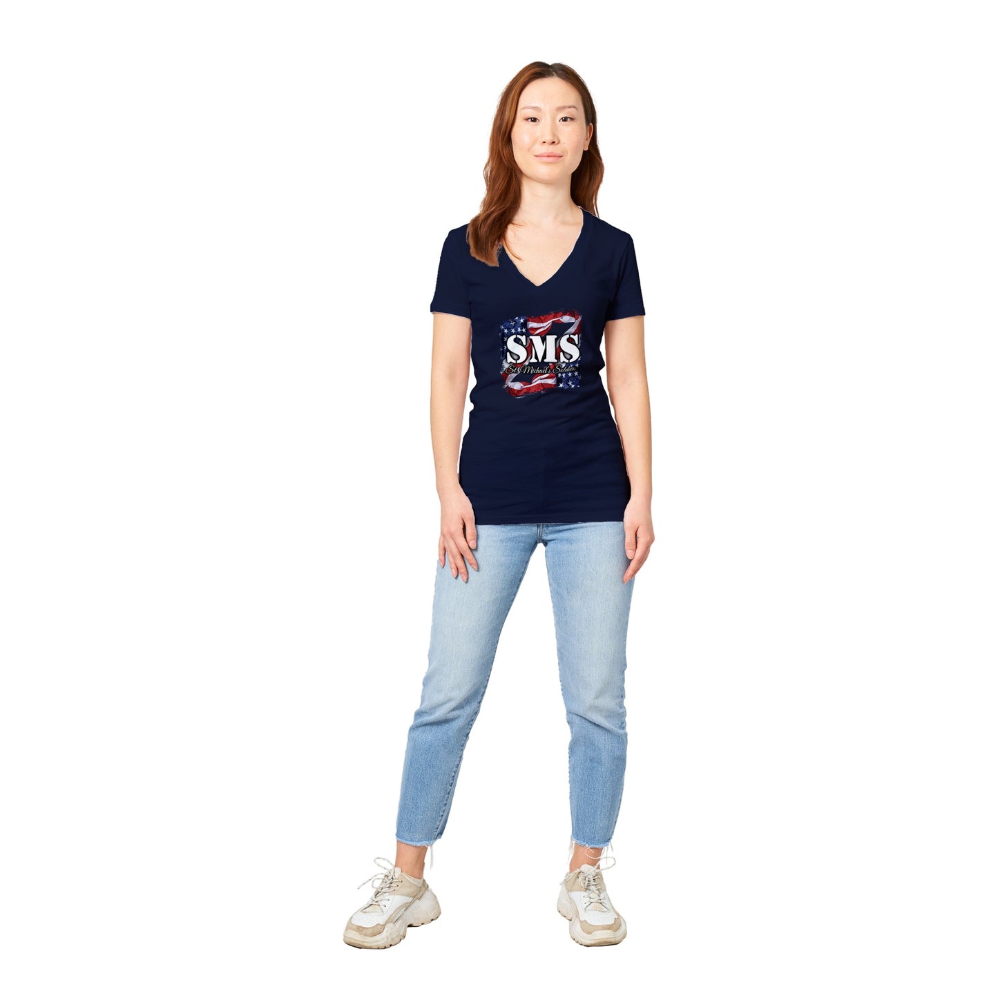 SMS (Flag1) - Premium Womens V-Neck T-shirt