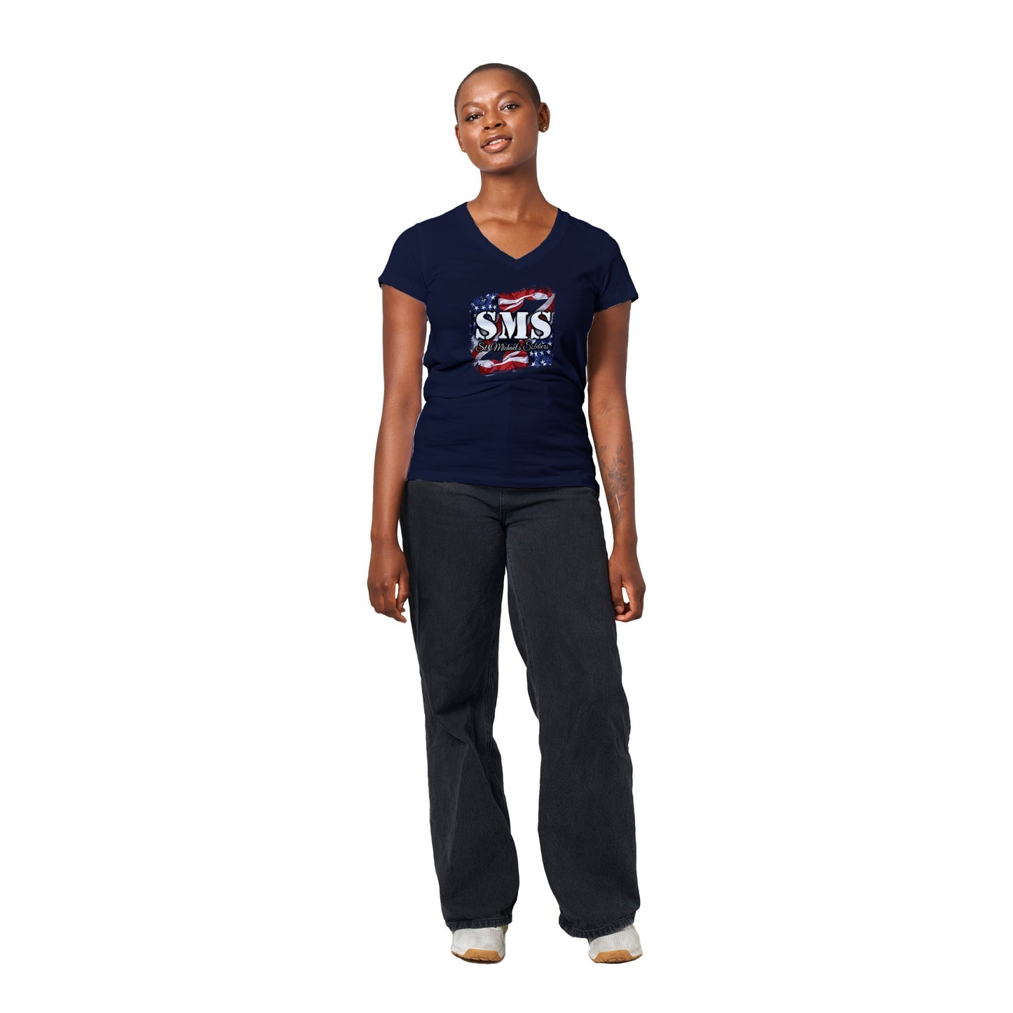SMS (Flag1) - Premium Womens V-Neck T-shirt