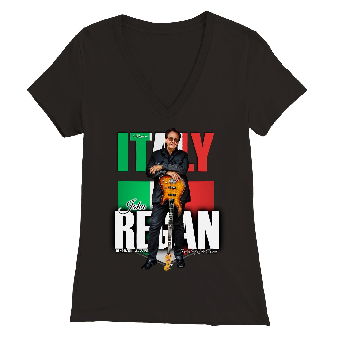 Made In Italy John Regan Premium Womens V-Neck T-shirt