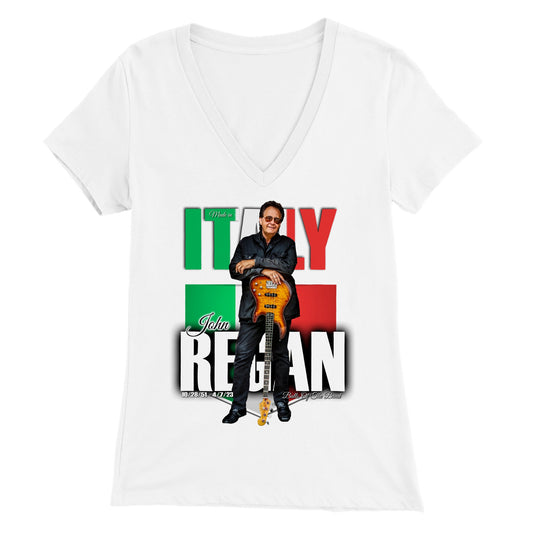 Made In Italy John Regan Premium Womens V-Neck T-shirt