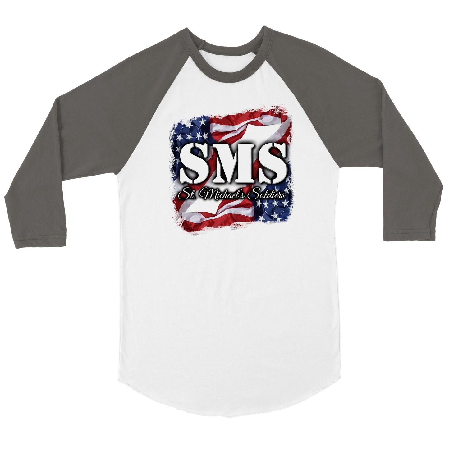 SMS (Flag1) - Unisex 3/4 sleeve Raglan T-shirt