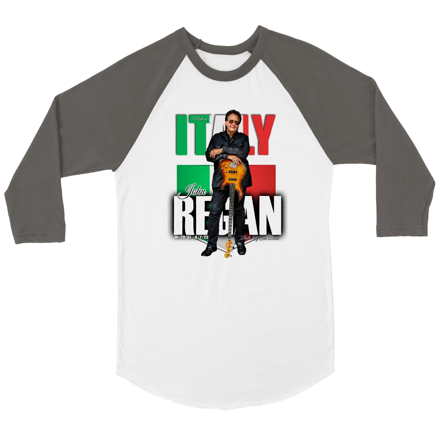 Made In Italy John Regan Unisex 3/4 sleeve Raglan T-shirt