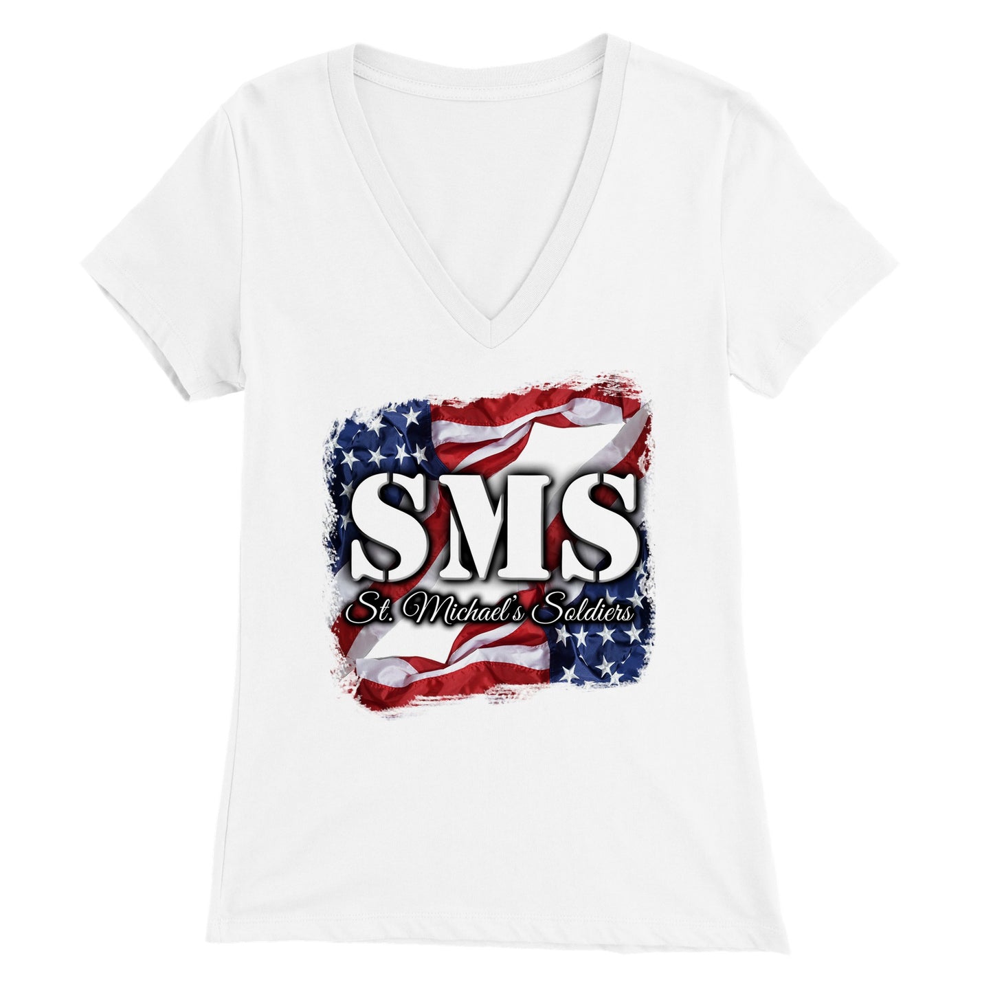 SMS (Flag1) - Premium Womens V-Neck T-shirt