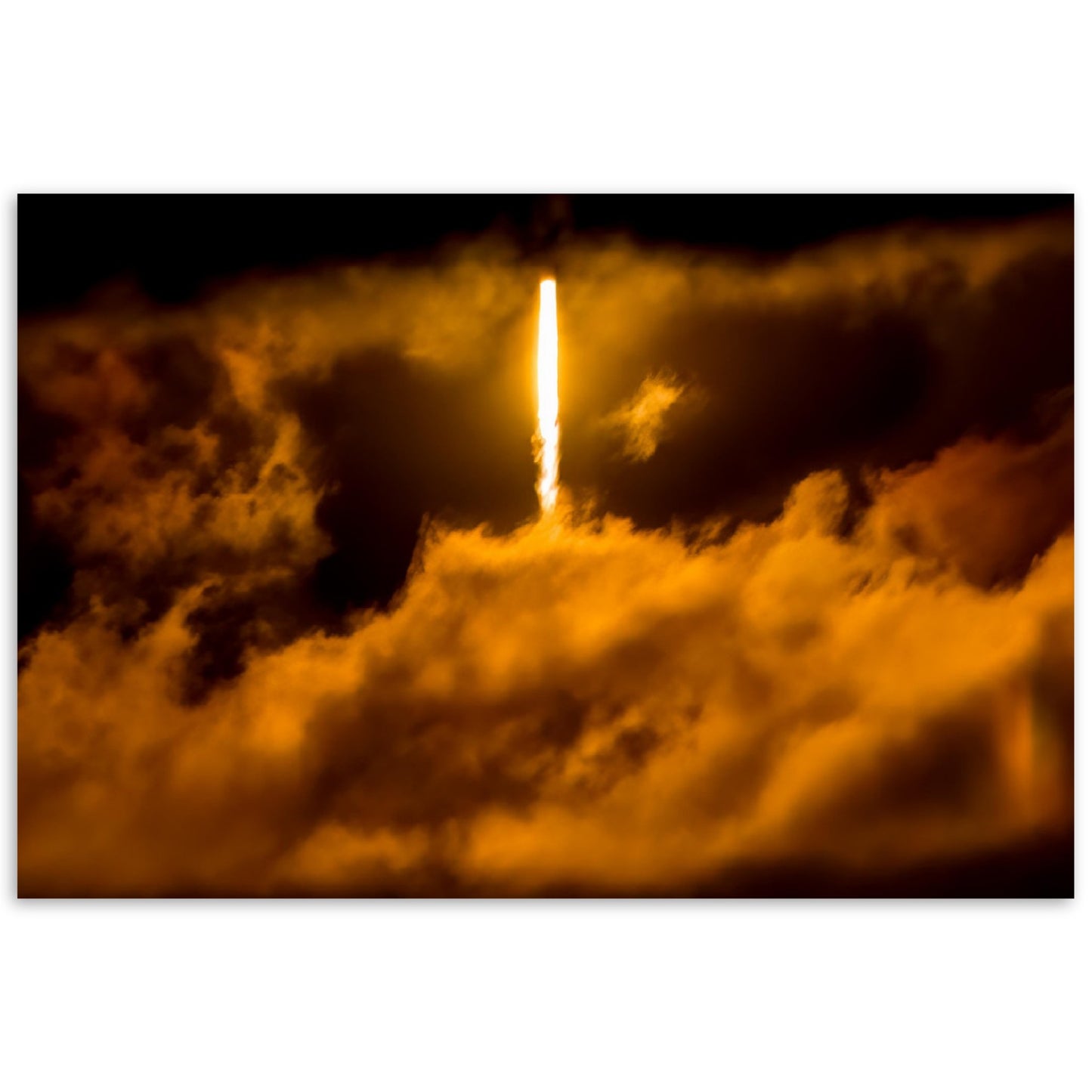 Falcon 9 Liftoff Into The Heavens (In Honor Of John Regan) -  Premium Semi-Glossy Paper Poster