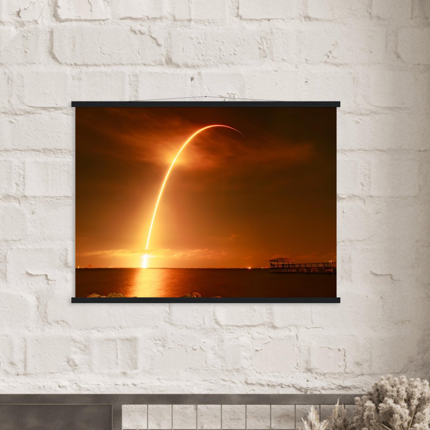 Falcon 9 Launch  - Premium Semi-Glossy Paper Poster with Hanger